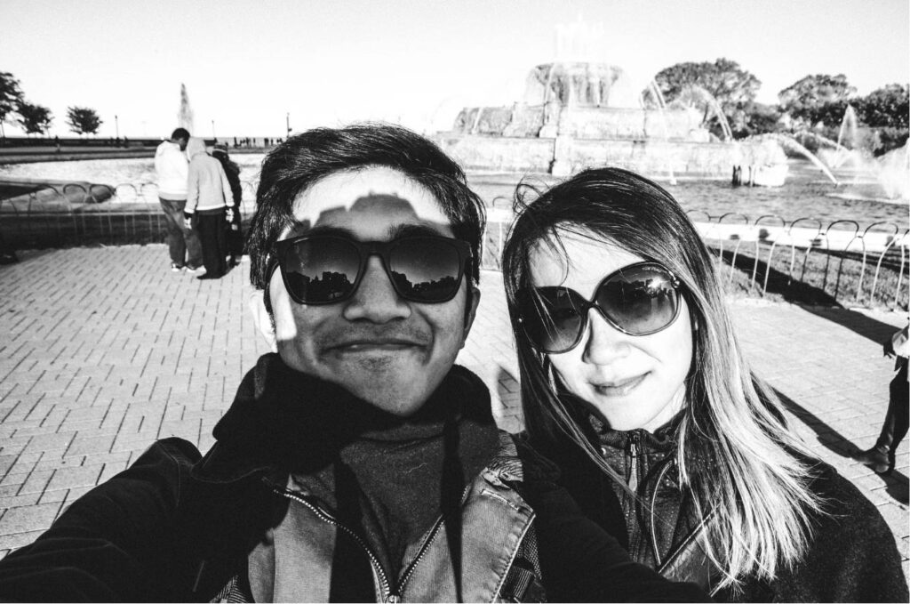 Angelo and Maria at the Buckingham Fountain in Chicago