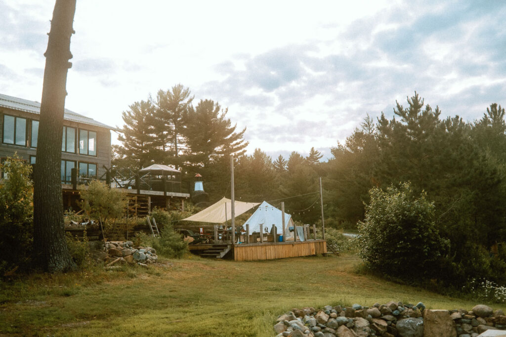 What to expect when glamping at Pine Falls Lodge located in the Greater Sudbury Area (Markstay-Warren)