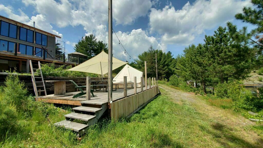 Glamping Tent at Pine Falls Lodge located in the Greater Sudbury Area - Photo Taken by Patrick Y from hipcamp