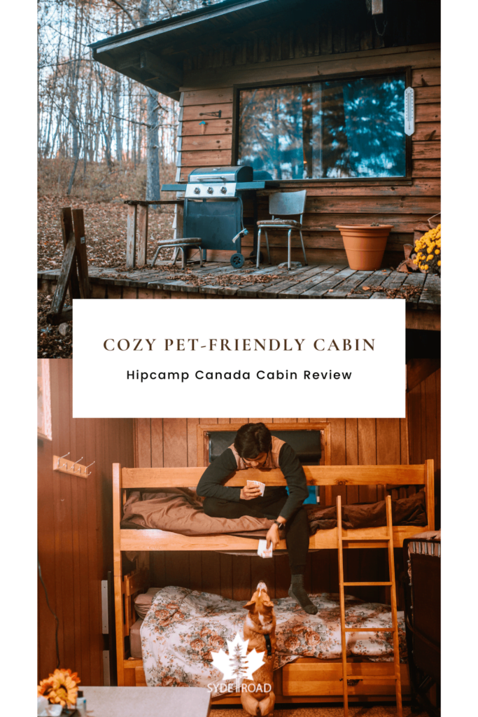 Rustic Cozy Cabin in Minden Hills - A Hipcamp Find. Pinterest Pin 2