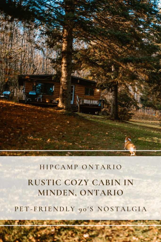 Rustic Cozy Cabin in Minden Hills - A Hipcamp Find. Pinterest Pin 4
