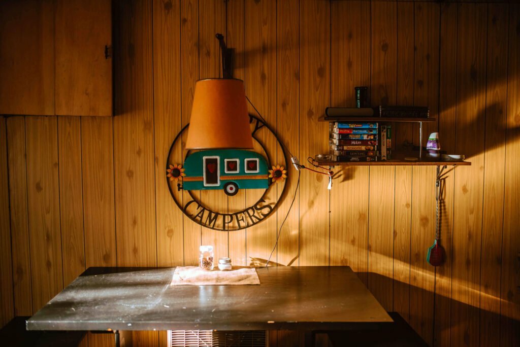 Day Image of the Dining area of the rustic cozy cabin in Minden, Ontario - Hipcamp Canada Listing